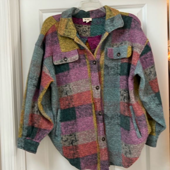BIBI Loosefit Buttoned Down Shirt Jacket Multi-color size L - Picture 2 of 7